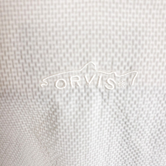 Orvis Searsucker Off White SIZE M Off White Long Sleee Button Down Shirt - Picture 4 of 12